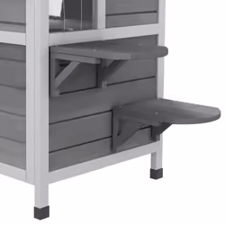 PawHut Wooden Cat House Cat Cave Pet Shelter Condos Outdoor Grey - Additional view 6