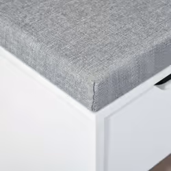 HOMCOM Shoe Storage Cabinet Bench w/ Cushion Adjustable Shelves White and Grey - Additional view 6