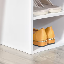 HOMCOM Shoe Storage Cabinet Bench w/ Cushion Adjustable Shelves White and Grey - Additional view 8