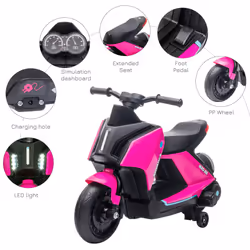 HOMCOM 6V Kids Electric Pedal Motorcycle Ride-On Toy Battery Powered Motorbike - Additional view 4