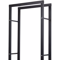 HOMCOM 150cm Metal Firewood Log Holder Rack Elevated Design, Base Side Rails - Additional view 5
