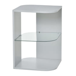 HOMCOM Modern Side Table Three Layer Bedside Table w/ Shelves, Grey