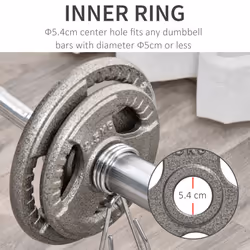 HOMCOM 2" Olympic Weight Plates Sets w/ 2 x 5kg, 2 x 2.5kg for StrengthTraining