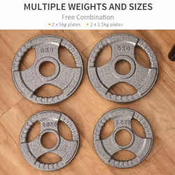 HOMCOM 2" Olympic Weight Plates Sets w/ 2 x 5kg, 2 x 2.5kg for StrengthTraining - Additional view 5