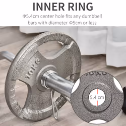 HOMCOM 2" Olympic Weight Plates Sets for Strength Training w/ Weight 2 x 10kg