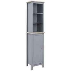 kleankin Bathroom Floor TallCabinet Storage Unit with Cupboard