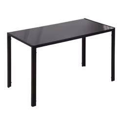 HOMCOM Modern Rectangular 4 Seater Dining Table w/ Tempered Glass Top