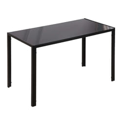 HOMCOM Modern Rectangular 4 Seater Dining Table w/ Tempered Glass Top