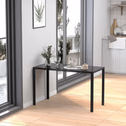 HOMCOM Modern Rectangular 4 Seater Dining Table w/ Tempered Glass Top - Additional view 8