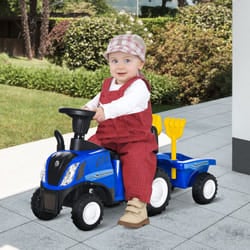 HOMCOM Ride On Tractor Toddler Walker Foot To Floor Slider 12-36 Months Blue