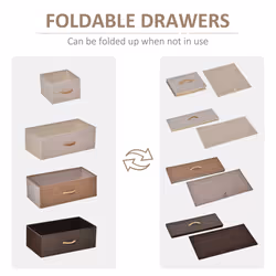 HOMCOM Closet Dresser, Dresser Tower With 5 Linen Fabric Drawers Steel Frame