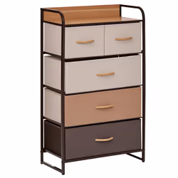 HOMCOM Closet Dresser, Dresser Tower With 5 Linen Fabric Drawers Steel Frame - Additional view 8