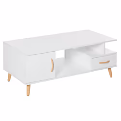HOMCOM Modern Minimalism Storage Coffee Table Wooden Living Room