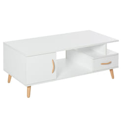 HOMCOM Modern Minimalism Storage Coffee Table Wooden Living Room