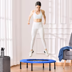 HOMCOM Î¦91cm Fitness Trampoline Exercise, Max Load 100 KG, Blue Black