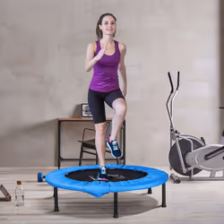 HOMCOM Dia. 101cm Fitness Trampoline Exercise, Max Load 100 KG, Blue Black
