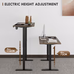 Vinsetto Height Adjustable Electric Standing Desk with 4 Memory Preset Black