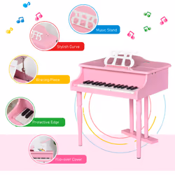 HOMCOM 30 Keys Mini Kids Piano with Music Stand and Bench Best Gifts Toy