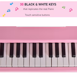 HOMCOM 30 Keys Mini Kids Piano with Music Stand and Bench Best Gifts Toy