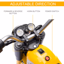 HOMCOM Kids 6V Electric Motorcycle Ride-On Toy Battery 18 - 36 Months Yellow - Additional view 4