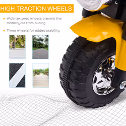 HOMCOM Kids 6V Electric Motorcycle Ride-On Toy Battery 18 - 36 Months Yellow - Additional view 5