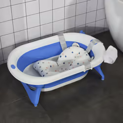 HOMCOM Foldable Baby Bath Tub Ergonomic with Temperature-Induced Water Plug
