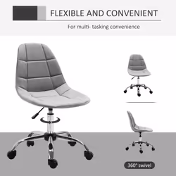Vinsetto Ergonomic Office Chair with Adjustable Height for Home Office, Grey