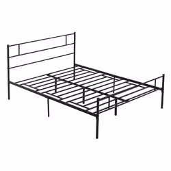 HOMCOM King Metal Bed Frame w/ Headboard and Footboard, Underbed