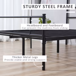 HOMCOM King Metal Bed Frame w/ Headboard and Footboard, Underbed - Additional view 4