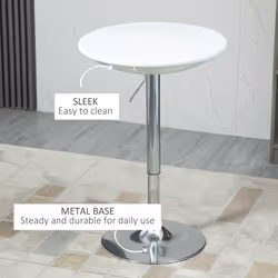 HOMCOM Painted Top Bistro Pub Table Adjustable Swivel Counter Home