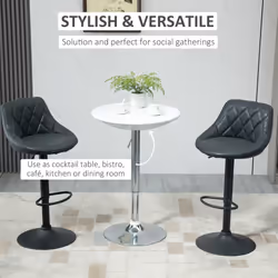 HOMCOM Painted Top Bistro Pub Table Adjustable Swivel Counter Home - Additional view 5