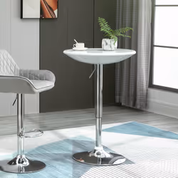 HOMCOM Painted Top Bistro Pub Table Adjustable Swivel Counter Home - Additional view 8