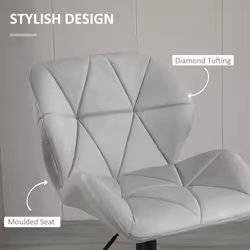 HOMCOM Bar Stool Set of 2 Adjustable Height Counter Chairs Light Grey - Additional view 5