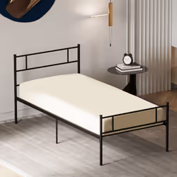 HOMCOM Single Metal Bed Frame w/ Headboard and Footboard, Underbed