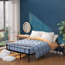 HOMCOM Double Metal Bed Frame w/ Headboard & Footboard, Underbed