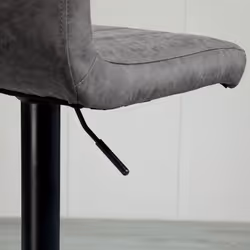 HOMCOM Set of 2 Adjustable Height Bar Chairs with Footrest, Grey - Additional view 8