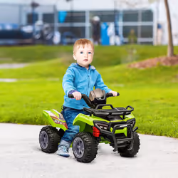 HOMCOM 6V Kids Electric Ride on Car Toddler Quad Bike ATV for 18-36 month Green