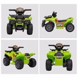 HOMCOM 6V Kids Electric Ride on Car Toddler Quad Bike ATV for 18-36 month Green - Additional view 6