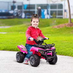 HOMCOM 6V Kids Electric Ride on Car Toddler Quad Bike ATV for 18-36 month Pink