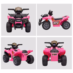 HOMCOM 6V Kids Electric Ride on Car Toddler Quad Bike ATV for 18-36 month Pink - Additional view 6