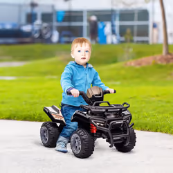 HOMCOM 6V Kids Electric Ride on Car Toddler Quad Bike ATV for 18-36 month Black