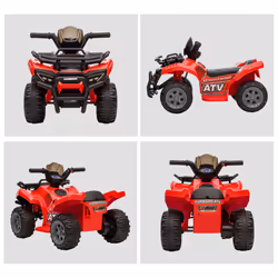 HOMCOM 6V Kids Electric Ride on Car Toddler Quad Bike ATV for 18-36 month Red - Additional view 6