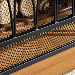 126cm 3-Panel Metal Folding Fireplace Screen Protective Guard Child Pet Home - Additional view 5
