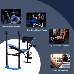 HOMCOM Adjustable Weight Bench with Leg Developer Barbell Rack for Home Gym - Additional view 5