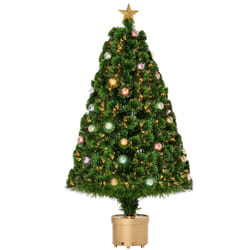 HOMCOM 4FT Prelit Artificial Christmas Tree Fiber Optic Holiday Home Decoration