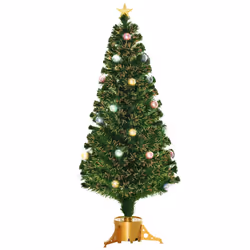 HOMCOM 5FT Prelit Artificial Christmas Tree Fiber Optic Holiday Home Decoration