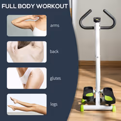 HOMCOM Twister Stepper Step Machine w/ LCD Screen, White - Additional view 5
