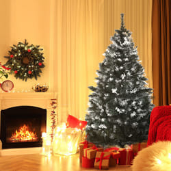 HOMCOM 5FT Artificial Snow-Dipped Christmas Tree Xmas Decor w/ Berries Stand