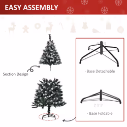 HOMCOM 5FT Artificial Snow-Dipped Christmas Tree Xmas Decor w/ Berries Stand