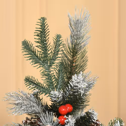 HOMCOM 5FT Artificial Snow Dipped Christmas Tree Xmas Holiday Pencil Tree Green - Additional view 6